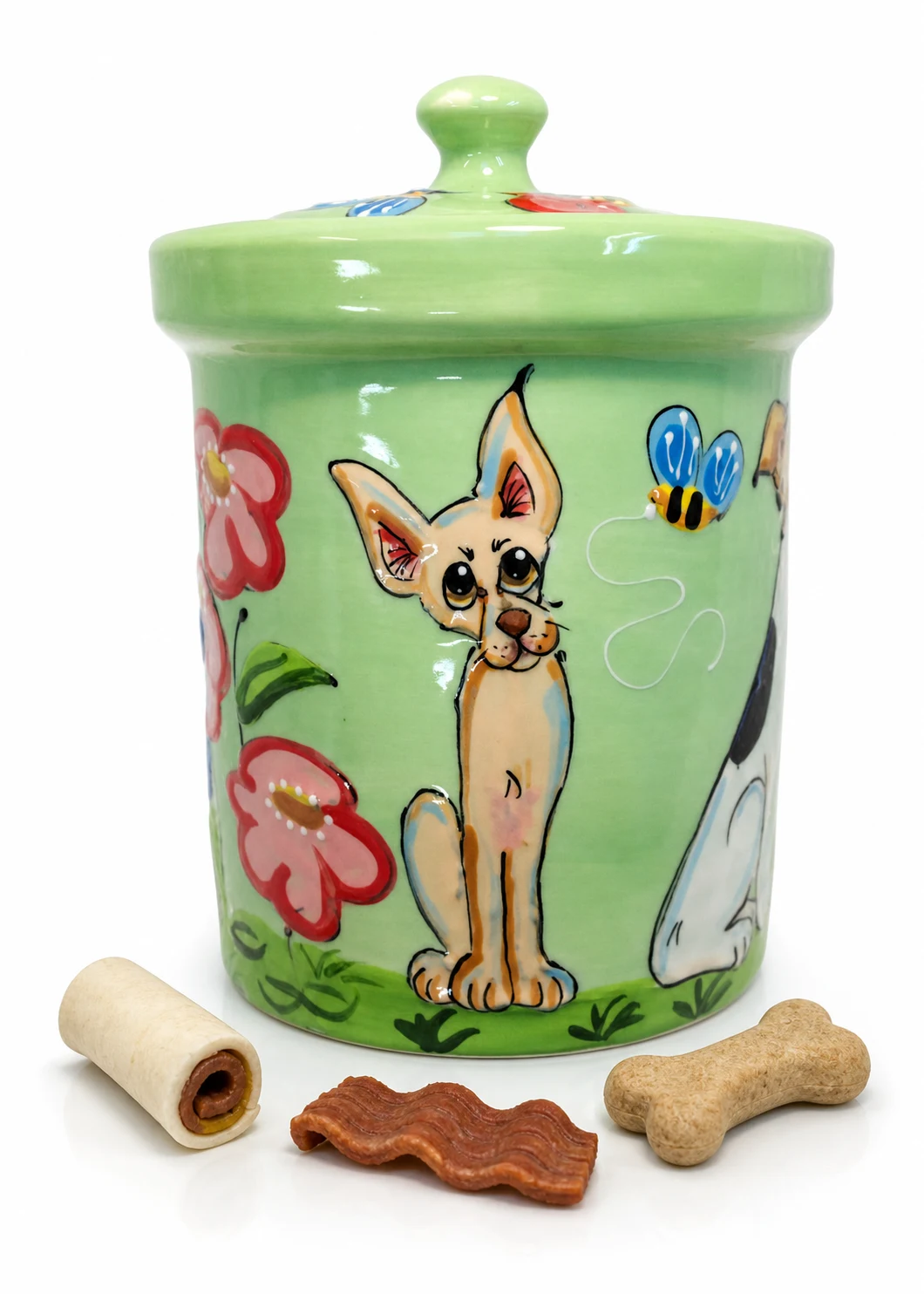 Chihuahua Garden With Flowers